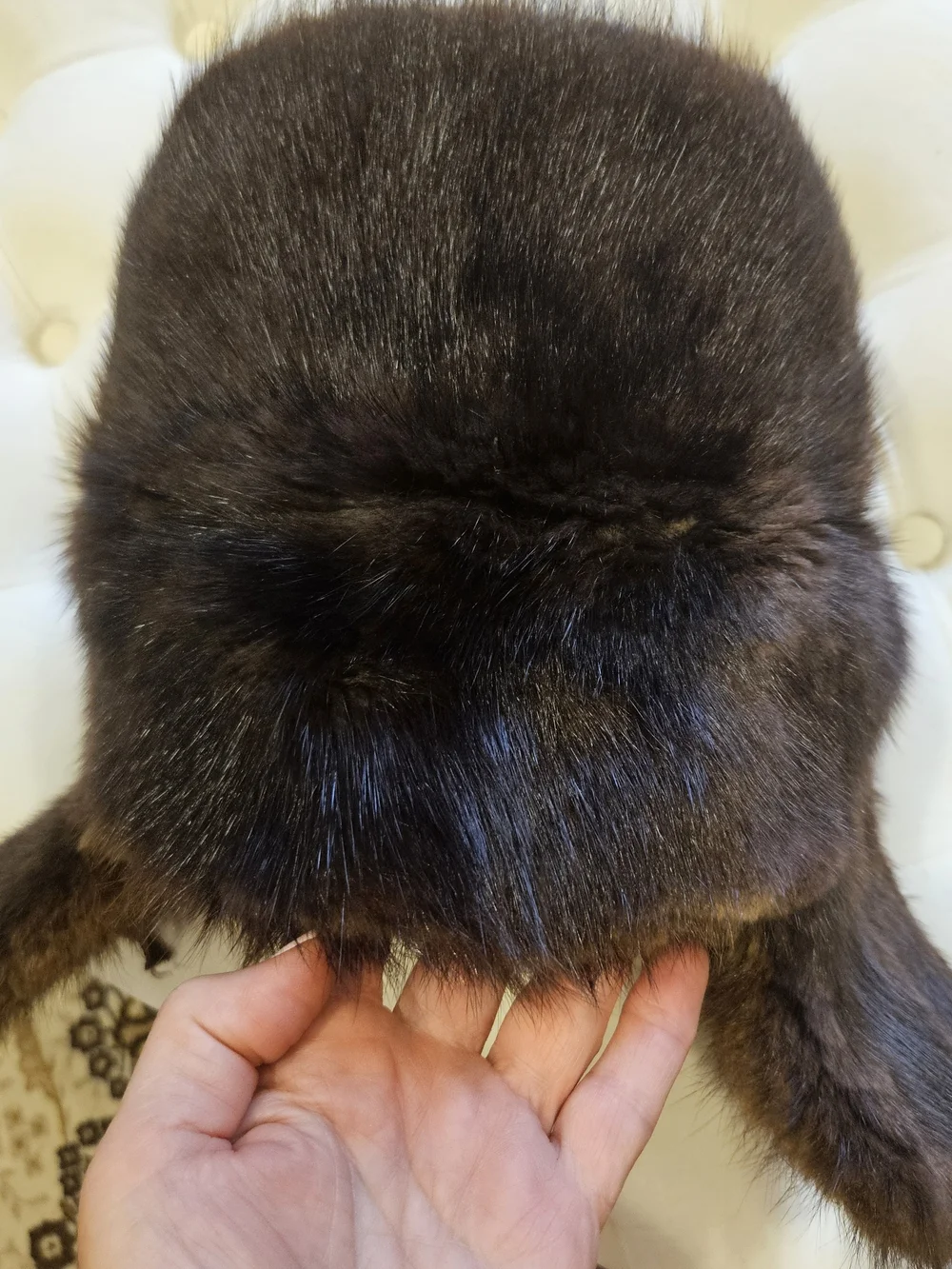 Geunine Fur Man's Winter Hat, Vintage, Brown Color